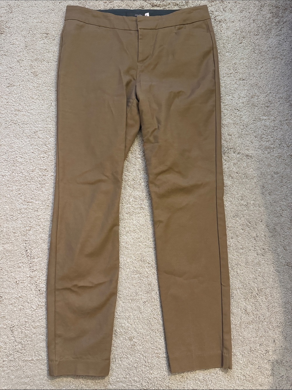 crosby. Women's Slim Chinos in Olive Brown